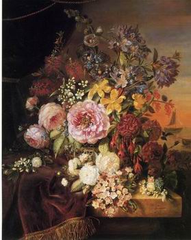 Floral, beautiful classical still life of flowers 04